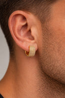 Brinco Argola Cravejado Banhado a Ouro 18K